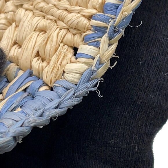 LOEWE Loewe Font Tote Size Small Raffia Natural/Light Blue ALF1B59X16 - Picture 8 of 13